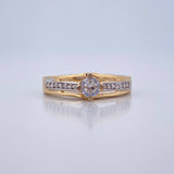 Solitaire Ring Bridge 2.3gr / Size 6 3/4 / 18K Gold $