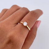 Solitaire Ring 1.45gr / Size 5 1/2 / 18K Gold $
