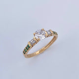Trio Solitaire Ring 2.1gr / Size 6 / 18K Gold $