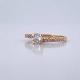 Solitaire Ring Inverted Line 1.6gr / Size 6 1/4 / 18K Gold $