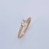 Solitaire Ring Inverted Line 1.6gr / Size 6 1/4 / 18K Gold $