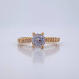 Solitaire Ring Bridge 2.35gr / Size 6 1/4 / 18K Gold $