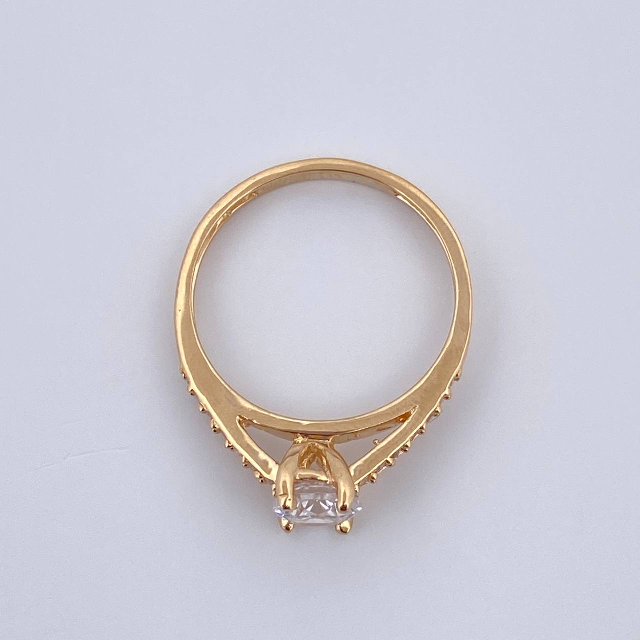 Solitaire Ring Bridge 2.35gr / Size 6 1/4 / 18K Gold $