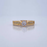 Solitaire Bridge Ring 3.3gr / Size 5 3/4 / 18K Gold $