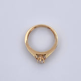 Solitaire Bridge Ring 3.3gr / Size 5 3/4 / 18K Gold $