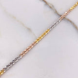 Pulso As Tridimensional 6.15gr / 19cm / 2.3mm Tres Oros +3 18K #