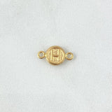 Charm Letter H 0.4gr / 1.5cm / Rustic Textured Circle 18K Yellow Gold