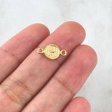 Herraje Letra H 0.35gr / 1.5cm / Circulo Texturizado Rustico Oro Amarillo 18K
