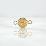 Herraje Letra E 0.35gr / 1.5cm / Circulo Texturizado Oro Amarillo 18K *
