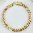 Cuban Links Bracelet 12.45gr / 18.5cm / 6.8mm Lobster Claw Smooth Box Yellow Gold +0 18K *