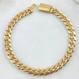 Cuban Links Bracelet 12.45gr / 18.5cm / 6.8mm Lobster Claw Smooth Box Yellow Gold +0 18K *