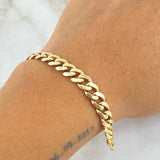 Cuban Links Bracelet 12.45gr / 18.5cm / 6.8mm Lobster Claw Smooth Box Yellow Gold +0 18K *