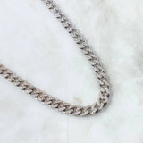 Cuban Chain 43.25gr / 60cm / 8mm Lobster Claw Box - White Zircons White Gold +0 18K ©