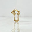 Pendant Letter U Crown 1.25gr / 2.4cm / White Zircons 18K Yellow Gold *