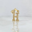 Pendant Letter H Crown 1.65gr / 2.5cm / White Zircons 18K Yellow Gold *