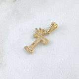 Pendant Letter T Crown 1.3gr / 2.5cm / White Zircons 18K Yellow Gold