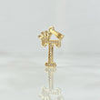 Pendant Letter T Crown 1.3gr / 2.5cm / White Zircons 18K Yellow Gold