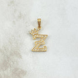 Pendant Letter Z Crown 1.5gr / 2.5cm / White Zircons 18K Yellow Gold *