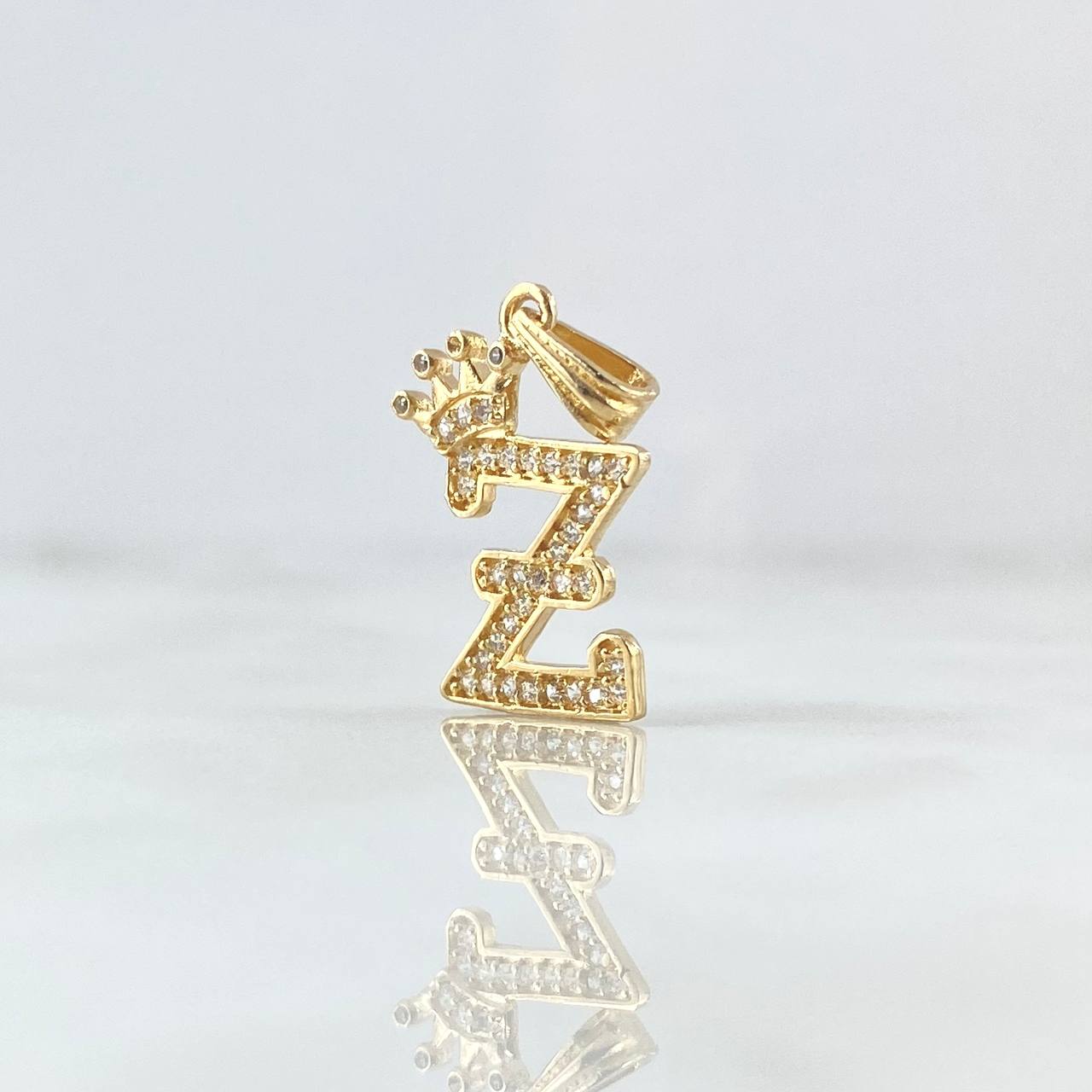 Pendant Letter Z Crown 1.45gr / 2.5cm / White Zircons 18K Yellow Gold