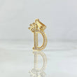 Pendant Letter D Crown 1.4gr / 2.5cm / White Zircons 18K Yellow Gold
