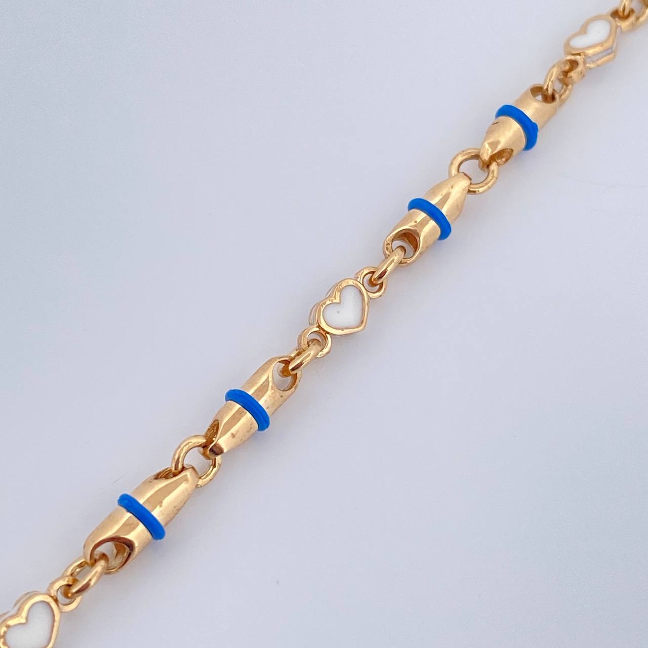 Pulso Rustica Corazones 8.1gr / 7 in / Oro Amarillo 18K $