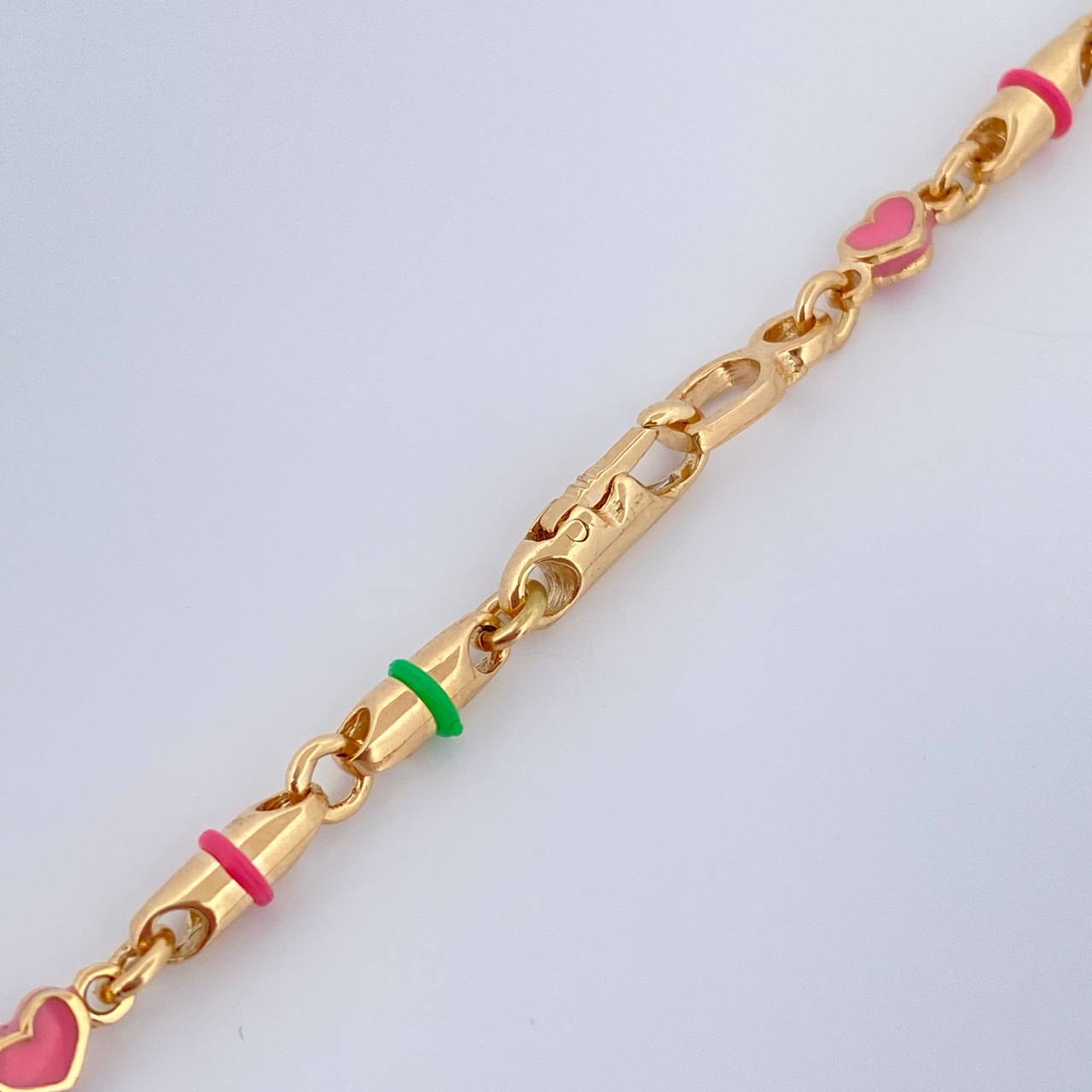 Cadena Rustica Corazones 27.2gr / 24 in / Oro Amarillo 18K $