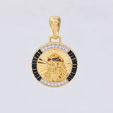 Dije Medalla Cristo Diamantada 5.85g / 1 1/2 in Oro Amarillo 18K