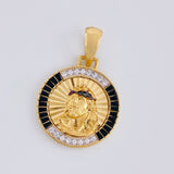 Dije Medalla Cristo Diamantada 5.85g / 1 1/2 in Oro Amarillo 18K