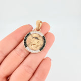 Dije Medalla Cristo Diamantada 5.85g / 1 1/2 in Oro Amarillo 18K