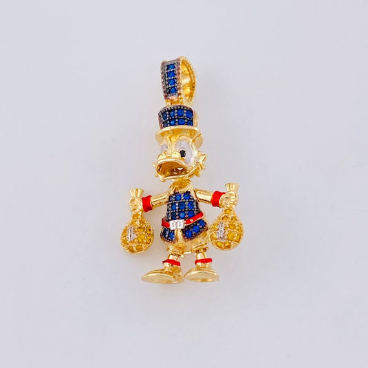 Dije Pato Bolsas Dinero 6.2g / 1 1/2 in Dos Oros Amarillo Blanco 18K
