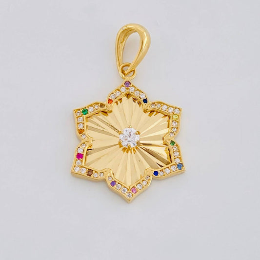 Dije Flor de Loto 3.35g / 1 1/4 in Oro Amarillo 18K