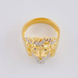Anillo Cristo 6.85g / T10 1/2 Dos Oros Amarillo Blanco 18K