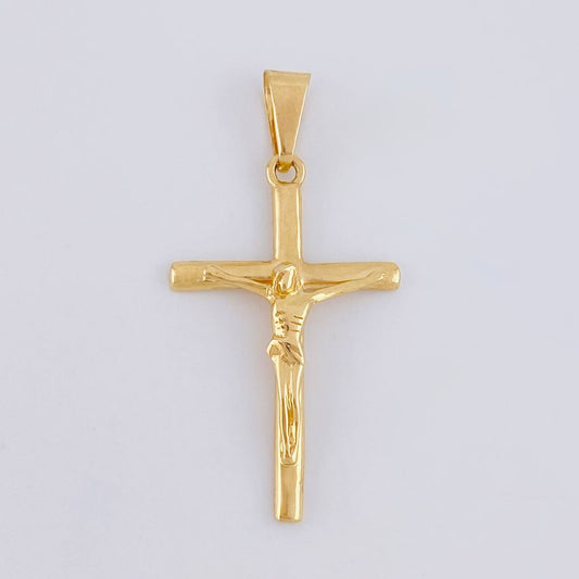 Dije Cruz Lisa 2.1g / 1 3/4 in Oro Amarillo 18K