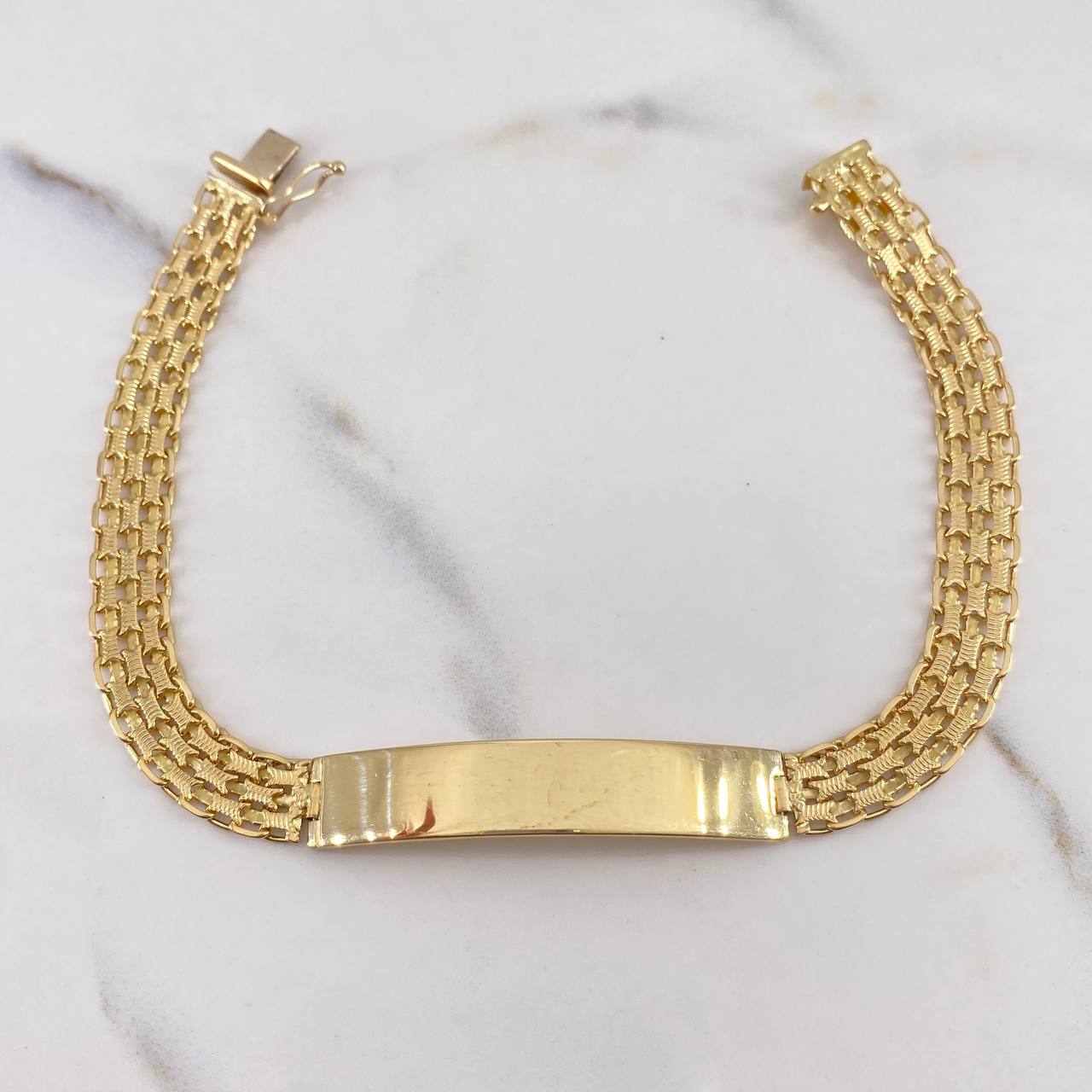 Bismark Bracelet 17.95gr / 20cm / 7.4mm Plate Polished Yellow Gold +0 18K #