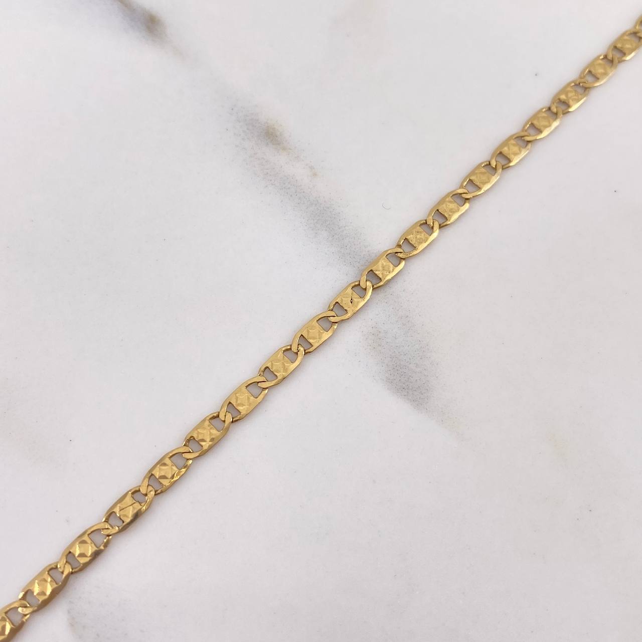Flat Mariner Bracelet 3.2gr / 20cm / 2.8mm Diamond Cut Yellow Gold +3 18K #