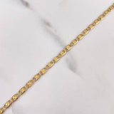 Flat Mariner Bracelet 3.2gr / 20cm / 2.8mm Diamond Cut Yellow Gold +3 18K #