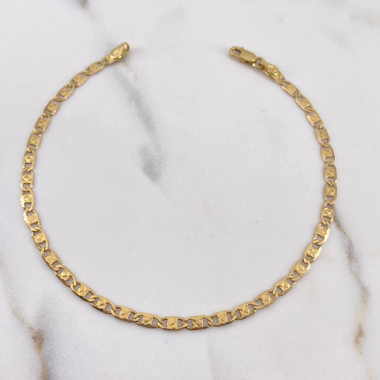 Flat Mariner Bracelet 3.2gr / 20cm / 2.8mm Diamond Cut Yellow Gold +3 18K #