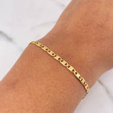 Flat Mariner Bracelet 3.2gr / 20cm / 2.8mm Diamond Cut Yellow Gold +3 18K #