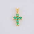 Pendant Dense Cross Emeralds 22pts 0.45g / 1/2 in 18K Yellow Gold