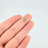 Pendant Dense Cross Emeralds 22pts 0.45g / 1/2 in 18K Yellow Gold
