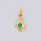 Pendant Emerald Map 4pts 0.25g / 1/2 in Yellow Gold 18K