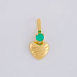 Pendant Striped Heart Emerald 6pts 0.3g / 1/2 in 18K Yellow Gold