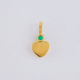 Pendant Striped Heart Emerald 6pts 0.3g / 1/2 in 18K Yellow Gold