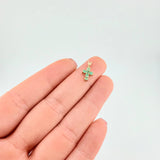 Pendant Dense Cross Emeralds 22pts 0.45g / 1/2 in 18K Yellow Gold