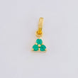 Pendant Triangle Emeralds 13pts 0.3g / 1/2 in Yellow Gold 18K