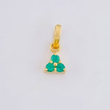 Pendant Triangle Emeralds 13pts 0.3g / 1/2 in Yellow Gold 18K