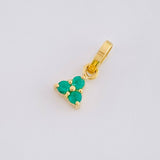 Pendant Triangle Emeralds 13pts 0.3g / 1/2 in Yellow Gold 18K