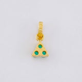 Pendant Triangle Emeralds 13pts 0.3g / 1/2 in Yellow Gold 18K