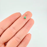 Pendant Triangle Emeralds 13pts 0.3g / 1/2 in Yellow Gold 18K