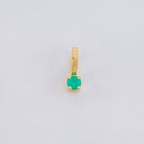 Dije Curculo Esmeralda 4pts 0.15g / 1/4 in Oro Amarillo 18K